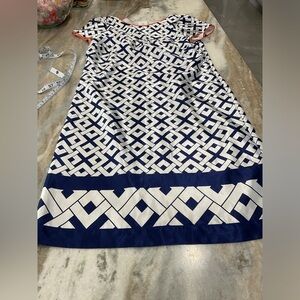 Sara Campbell Navy and Cream A-Line Skirt